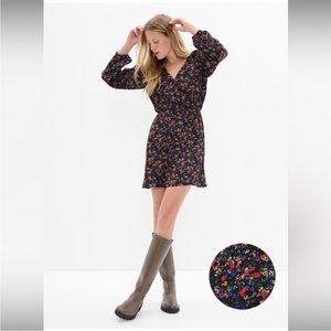 Gap Wrap Mini Dress Celebration Flora Floral Large NEW